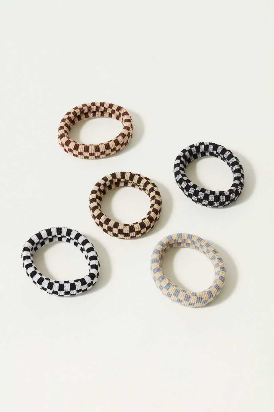 checkered hair tie set